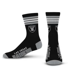 LAS VEGAS RAIDERS YOUTH FOUR STRIPE DEUCE CREW SOCKS