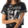 LAS VEGAS RAIDERS SEQUIN SHORT SLEEVE CROPPED TEE 1 LAS VEGAS RAIDERS SEQUIN SHORT SLEEVE CROPPED TEE -Jersey Series 096f9cd92001226001