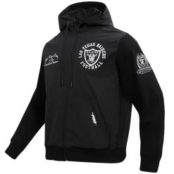 PRO STANDARD LAS VEGAS RAIDERS HYBRID WOVEN FULL ZIP HOOD