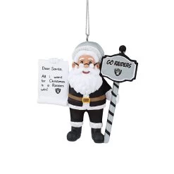 FOCO RAIDERS SANTA WITH SCROLL ORNAMENT