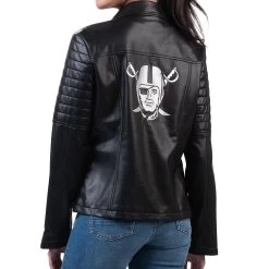 WOMENS PIRATE FAUX LEATHER JACKET -Jersey Series 687676942002231201a