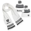 LAS VEGAS RAIDERS POM POM HAT & SCARF SET 1 LAS VEGAS RAIDERS POM POM HAT & SCARF SET -Jersey Series 72426654509923030000
