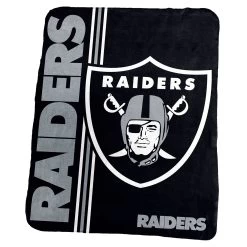 RAIDERS 50X60 BANDED MICRO RASCHEL THROW