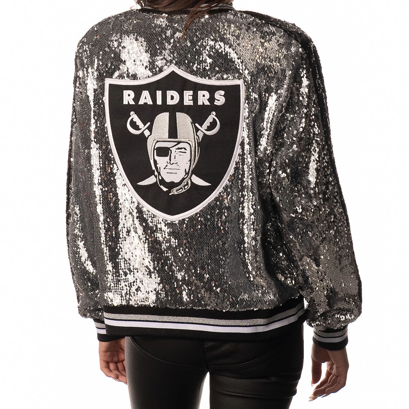 RAIDERS SILVER SEQUIN BOMBER 4 RAIDERS SILVER SEQUIN BOMBER - Image 2