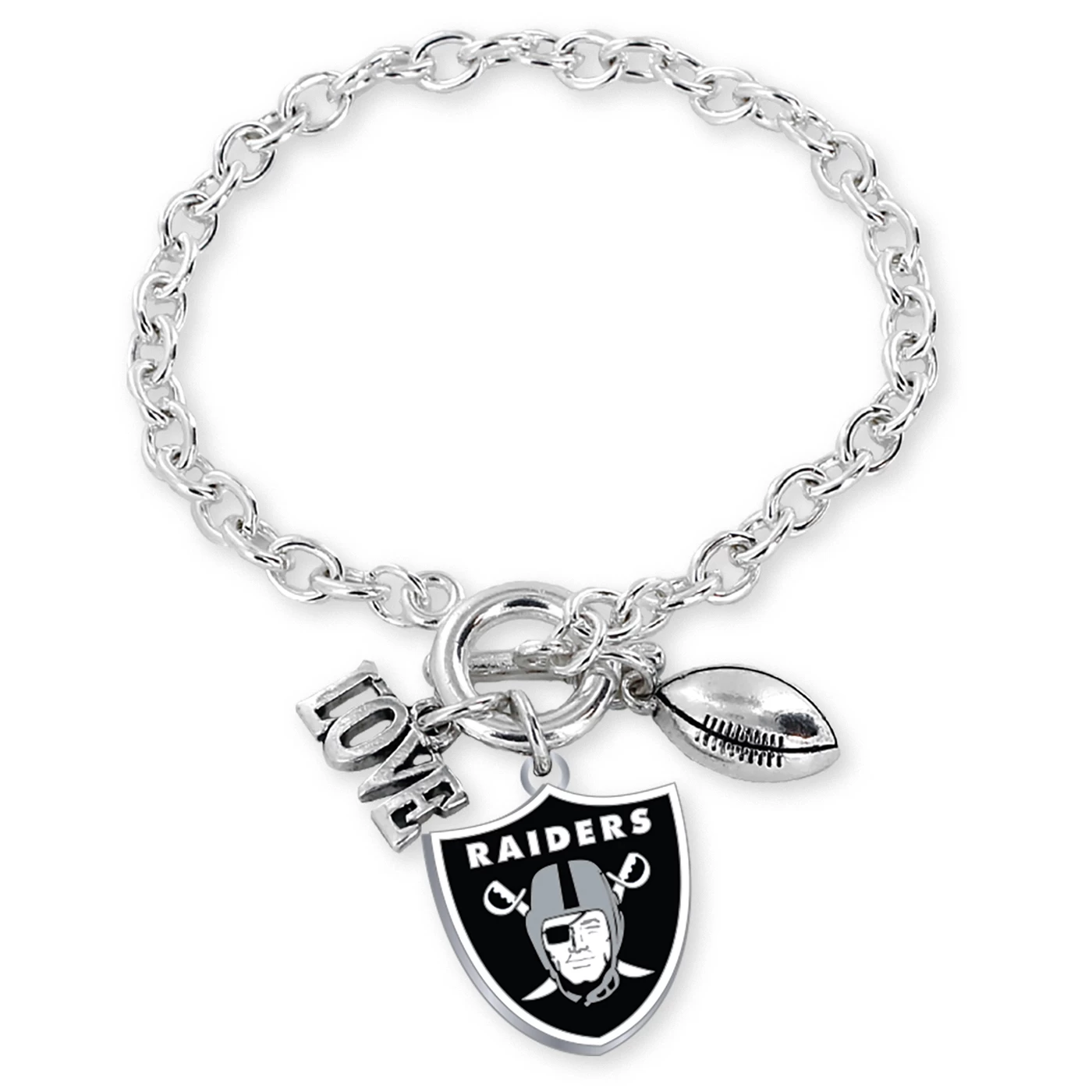 RAIDERS LOVE CHARM BRACELET 3 RAIDERS LOVE CHARM BRACELET
