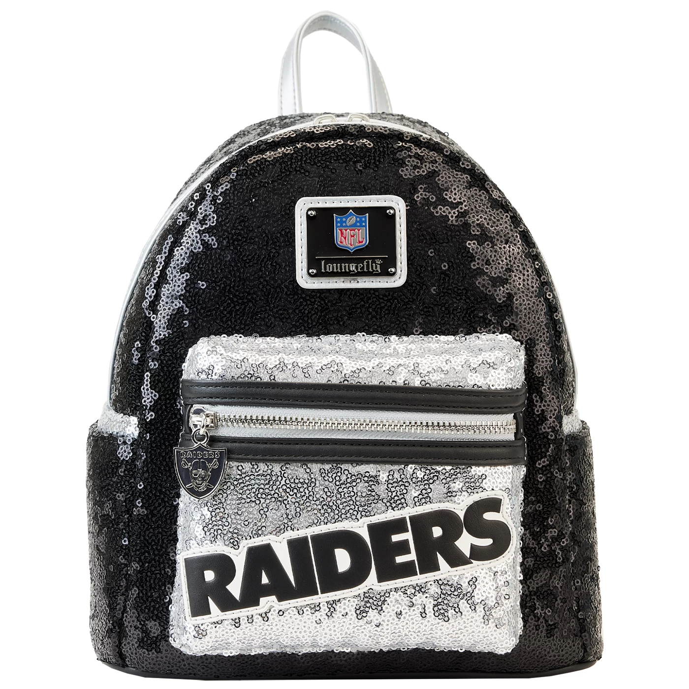 LOUNGEFLY RAIDERS SEQUIN MINI BACKPACK 3 LOUNGEFLY RAIDERS SEQUIN MINI BACKPACK