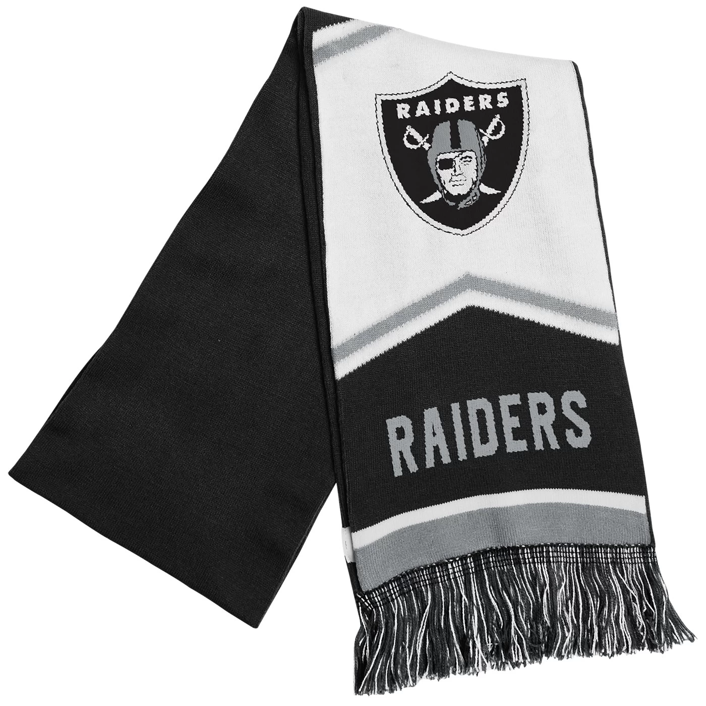 LAS VEGAS RAIDERS JACQUARD STRIPE SCARF 3 LAS VEGAS RAIDERS JACQUARD STRIPE SCARF