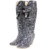 RAIDERS KNEE HIGH ALL OVER SEQUIN BOOTS -Jersey Series dcc8809c1045230200