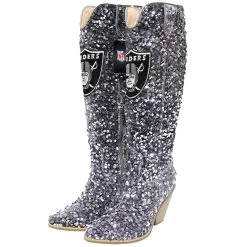 RAIDERS KNEE HIGH ALL OVER SEQUIN BOOTS